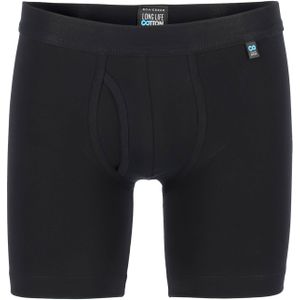SCHIESSER Long Life Cotton shorts (1-pack), lang met gulp, zwart -  Maat: M