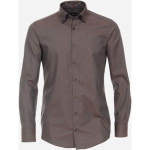 VENTI modern fit overhemd, dobby, bruin 43