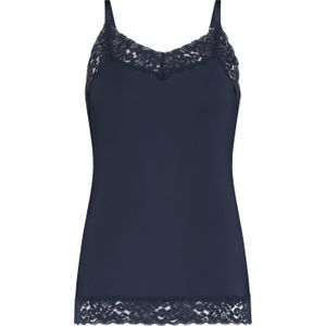 TEN CATE Secrets Lace women spaghetti top met kant (1-pack), dames singlet, donker marine -  Maat: L