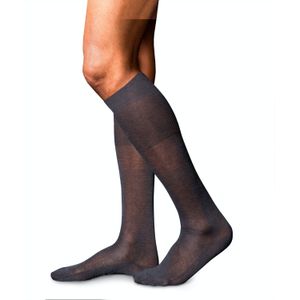 FALKE No. 9 Pure Fil d Ecosse heren kniekousen, antraciet (anthracite mel.) -  Maat: 41-42