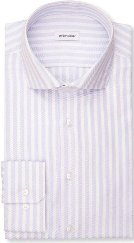 Seidensticker slim fit overhemd, popeline, blauw gestreept