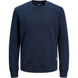 JACK & JONES sweatshirt katoen, O-hals, donkerblauw -  Maat: XL