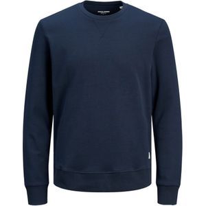 JACK & JONES sweatshirt katoen, O-hals, donkerblauw -  Maat: L