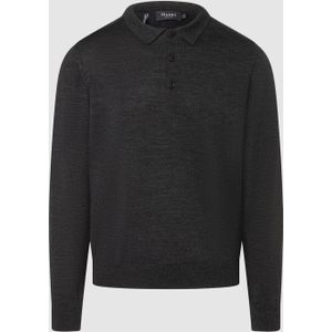 MAERZ Classic Fit heren trui met polokraag wol, antraciet grijs