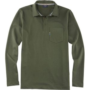 OLYMP Casual modern fit polo, donkergroen -  Maat: XXL
