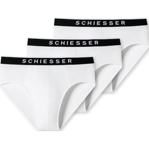 SCHIESSER 95/5 slip (3-pack), heren rioslip biologisch katoen geweven elastische tailleband wit -  Maat: L