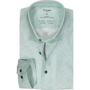 OLYMP 24/7 modern fit overhemd, tricot, groen melange 43