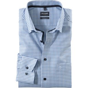 OLYMP Luxor modern fit overhemd, structuur, bleu geruit