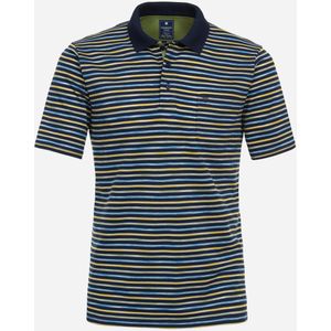 Redmond regular fit heren polo, tricot, groen gestreept -  Maat: XL