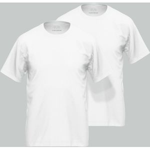 Ceceba heren T-shirt met O-hals (2-pack), wit -  Maat: L
