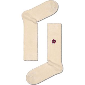 Happy Socks Embroidered Flower Crew Sock, unisex enkelsokken - Unisex - Maat: 41-46