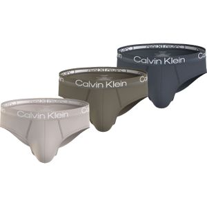 Calvin Klein Hipster Briefs (3-pack), heren slips, beige, olijfgroen, donkergrijs -  Maat: XS