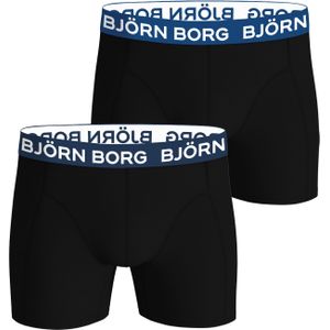 Bjorn Borg Cotton Stretch boxers, heren boxers normale lengte (2-pack), zwart, zwart