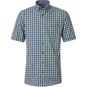 CASA MODA - Sport Comfort Fit - Overhemd - Groen Geruit - Korte Mouw