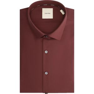 Calvin Klein slim fit overhemd, donkerrood - Maat: 38 38