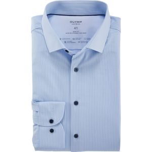 OLYMP 24/7 Level 5 body fit overhemd, Dynamic Flex, bleu gestreept