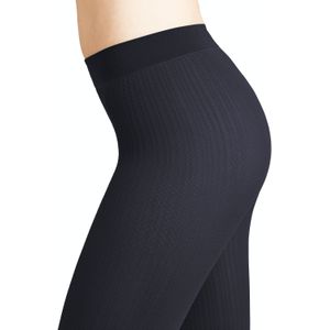 FALKE Fine Rib 50 DEN dames panty, black -  Maat: S-M