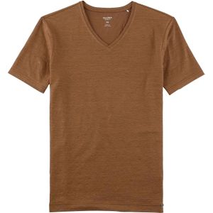 OLYMP Level Five Casual body fit T-shirt, bruin -  Maat: L