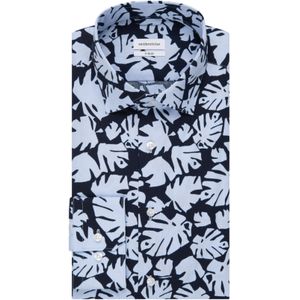 Seidensticker x-slim fit overhemd, popeline, blauw dessin