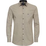 Redmond - Comfort Fit - Overhemd - Wit met Geel en Blauw Dessin - Strijkvriendelijk