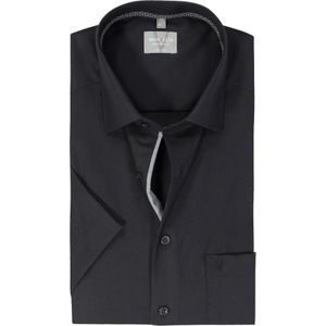 MARVELIS comfort fit overhemd, korte mouw, popeline, zwart
