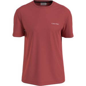 Calvin Klein Micro Logo Interlock T-shirt, heren T-shirt korte mouw O-hals, rood -  Maat: M