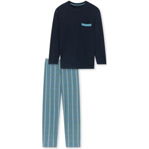 SCHIESSER Comfort Nightwear pyjamaset, heren pyjama lange organic cotton ruiten admiral -  Maat: L