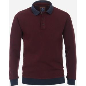 Redmond heren sweatshirt katoenmengsel, polo kraag, rood (middeldik) -  Maat: 4XL