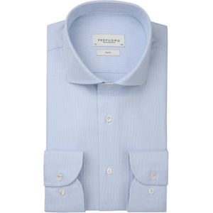 Profuomo slim fit heren overhemd, dobby, lichtblauw