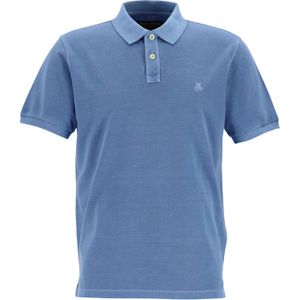 Marc O'Polo regular fit polo, heren poloshirt korte mouw, middenblauw