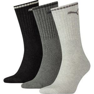 Puma Crew Sock Stripe (3-pack),  sokken, antraciet gestreept -  Maat: 47-49