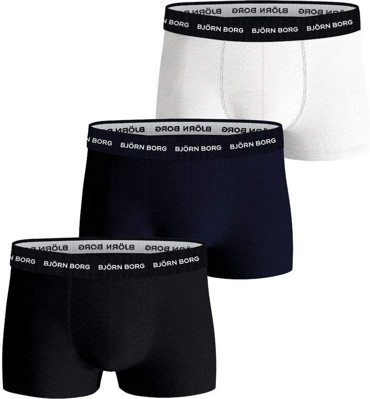 Bjorn Borg - Cotton Stretch - Boxershorts - Wit - Navy Blauw - Zwart - 3-pack