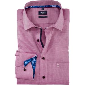 OLYMP Luxor modern fit overhemd, structuur, fuchsia dessin