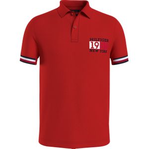 Tommy Hilfiger slim fit heren polo, New York Flag Slim Polo, oranje