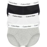 Calvin Klein hipster brief (3-pack), heren slips, zwart, wit, grijs met witte band - Maat: XL