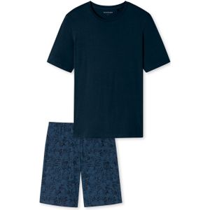 SCHIESSER Casual Essentials shortamaset, heren shortama admiraal gedessineerd