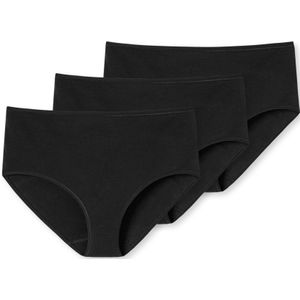 SCHIESSER 95/5 slip (3-pack), dames midi biologisch katoen zwart