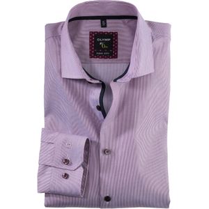 OLYMP No. 6 Six super slim fit overhemd, mouwlengte 7, structuur, granaat