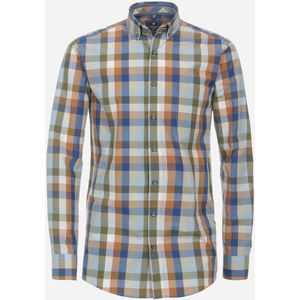 3 voor 99 | Redmond comfort fit overhemd, popeline, groen geruit 37/38