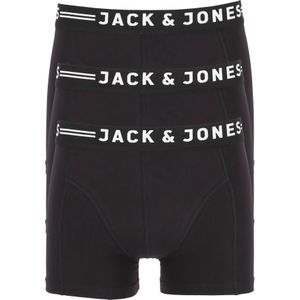 Jack & Jones heren boxers Sense trunks (3-pack), zwart met zwarte band -  Maat: L