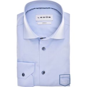 Ledub modern fit overhemd, mouwlengte 72 cm, popeline, lichtblauw