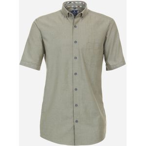 3 voor 99 | Redmond comfort fit overhemd, korte mouw, popeline, olijfgroen 41/42