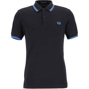 Fred Perry M3600 polo twin tipped shirt, heren polo, Black / Turquoise / Turquoise -  Maat: L