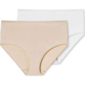 SCHIESSER 95/5 slip (2-pack), dames midi organisch katoen zwart/beige -  Maat: 36