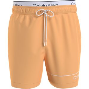 Calvin Klein Medium Drawstring double waistband swimshort, heren zwembroek, licht oranje -  Maat: L