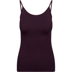 RJ Bodywear Pure Color dames spaghetti top (1-pack), aubergine -  Maat: XXL