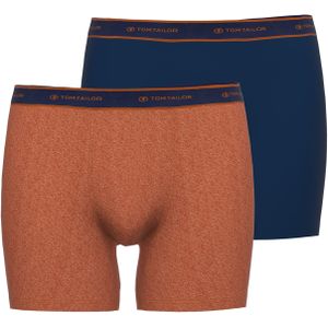 TOM TAILOR heren boxer normale lengte (2-pack), donkerrood melange