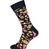 Happy Socks Into Space Sock, blauw met roze ruimte - Unisex - Maat: 36-40