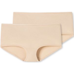 SCHIESSER 95/5 boxer (2-pack), dames shorts biologisch katoen zand -  Maat: 36