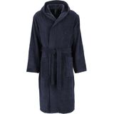 Ceceba heren badjas badstof - met capuchon - donkerblauw